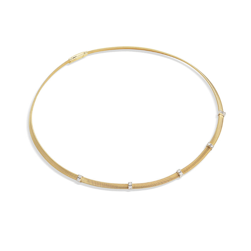 Marco Bicego Masai Collection 18K Yellow Gold and Diamond 5 Station Collar