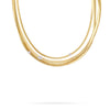 Marco Bicego Masai Collection 18K Yellow Gold and Diamond Three Strand Necklace