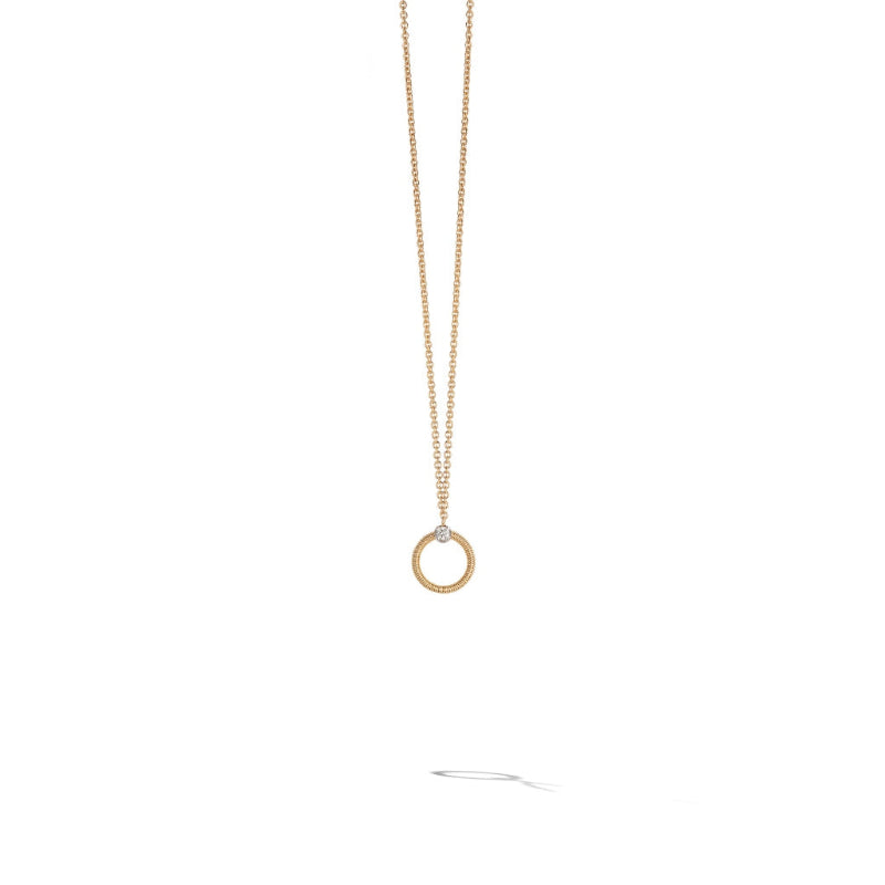 Marco Bicego Bi49 Collection 18K Yellow Gold and Diamond Small Circle Necklace