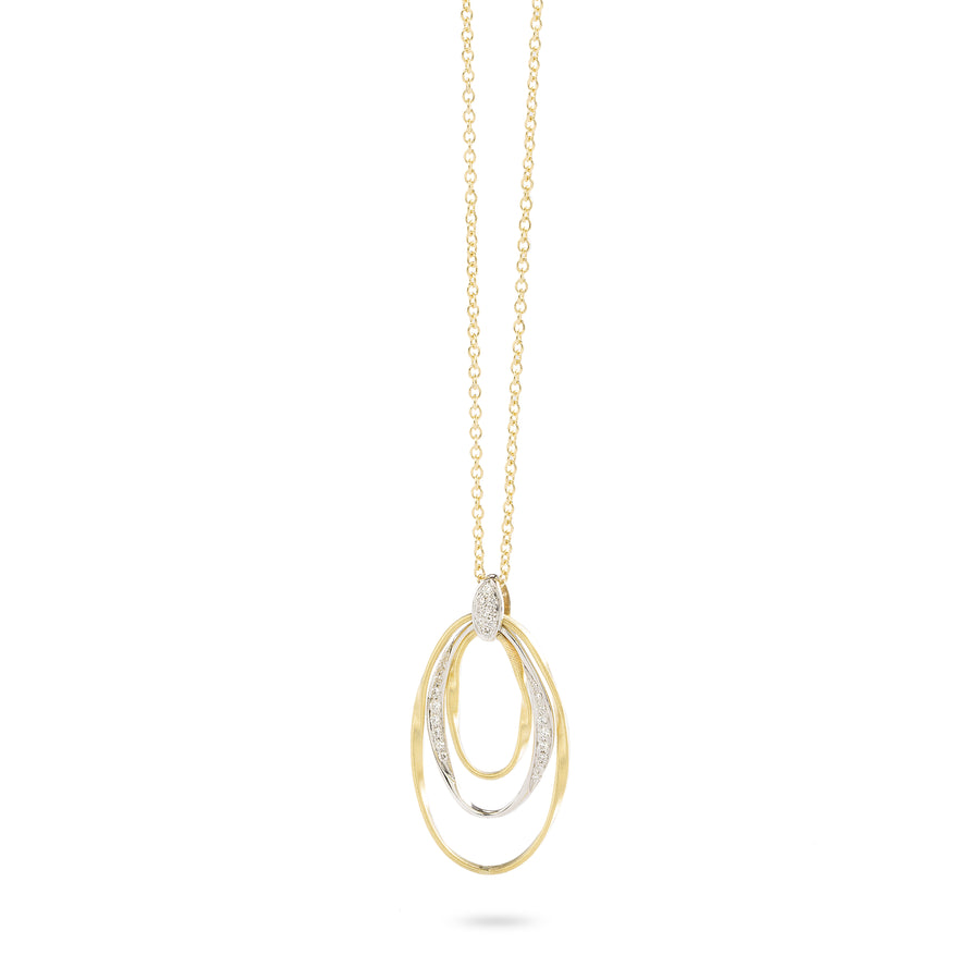 Marco Bicego Marrakech Onde Collection 18K Yellow Gold and Diamond Concentric Pendant