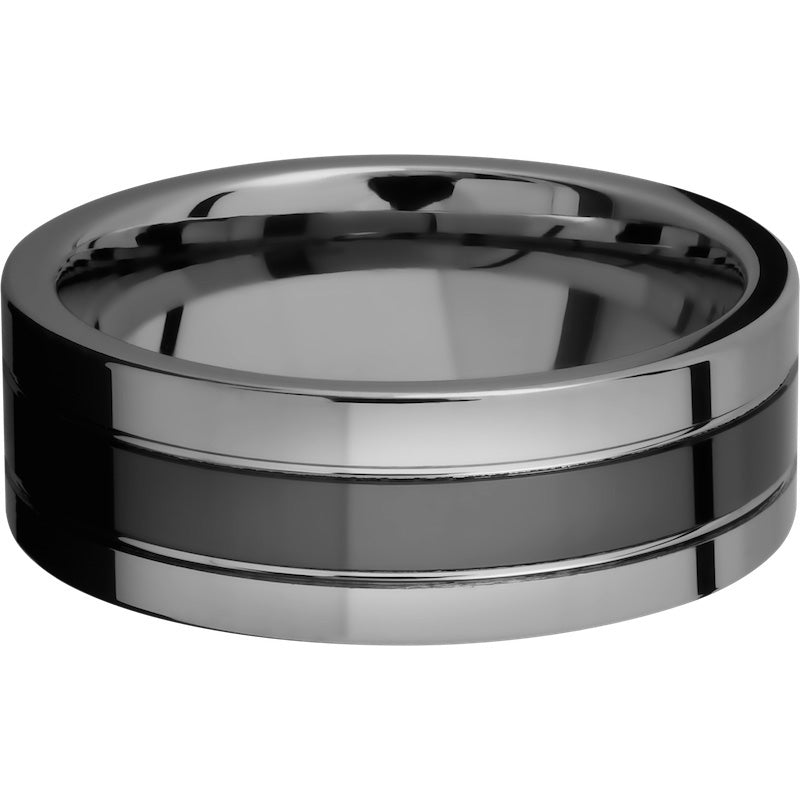 Lashbrook Black Tungsten 8mm Men's Wedding Band