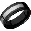 Lashbrook Black & White Tungsten 8mm Men's Wedding Band