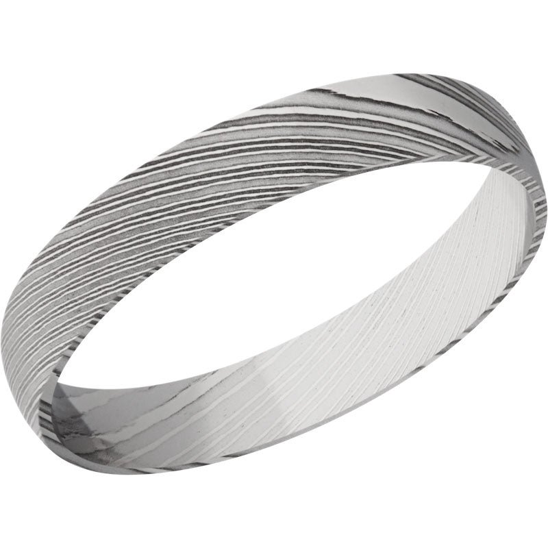 Lashbrook Black & White Damascus Steel 4mm Men's Wedding Band