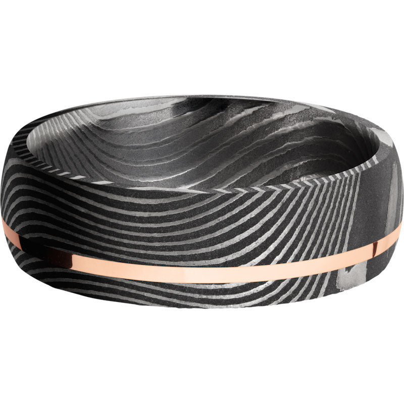 Lashbrook Black Rose & White Damascus Steel 7mm Men's Wedding Band