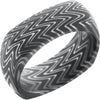 Lashbrook Black & White Damascus Steel 8mm Men's Wedding Band