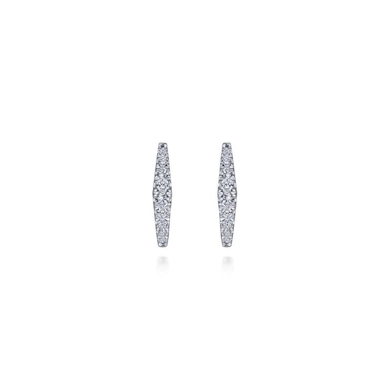 Gabriel & Co. 14k White Gold Lusso Diamond Huggie Earrings