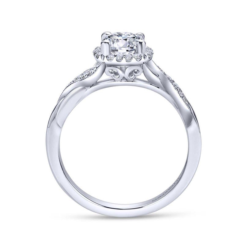 Gabriel & Co. 14k White Gold Contemporary Halo Engagement Ring