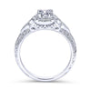 Gabriel & Co. 14k White Gold Victorian Vintage Engagement Ring