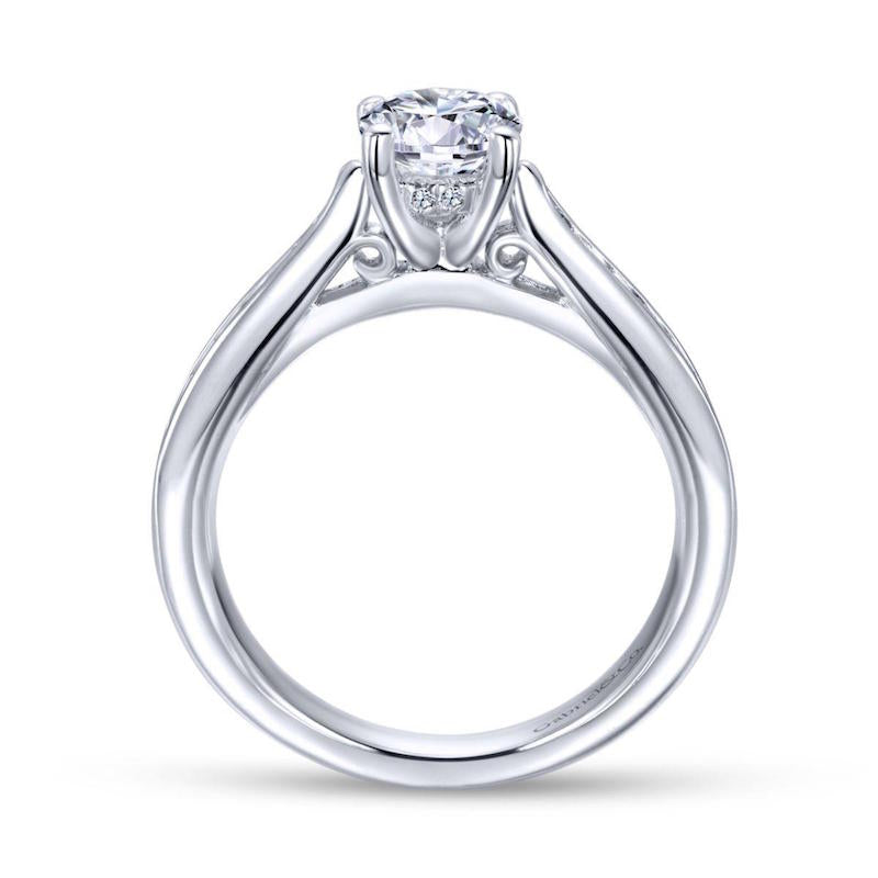 Gabriel & Co. 14k White Gold Contemporary Straight Engagement Ring