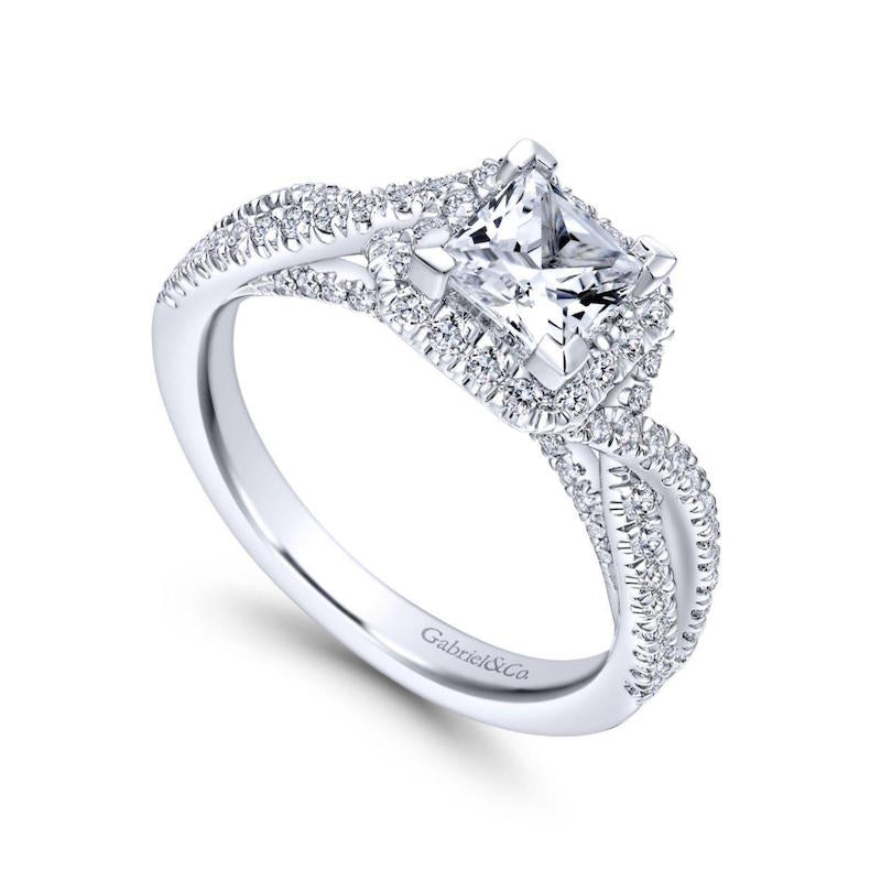 Gabriel & Co. 14k White Gold Entwined Criss Cross Engagement Ring