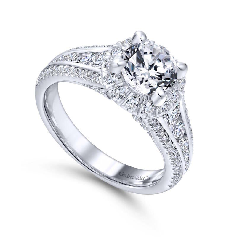 Gabriel & Co. 14k White Gold Entwined Halo Engagement Ring