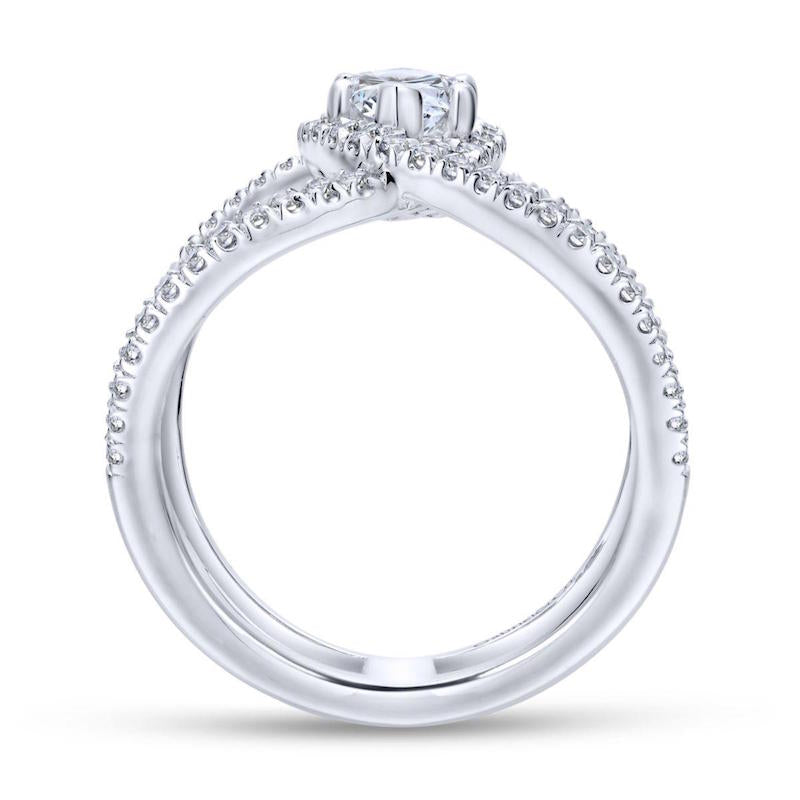 Gabriel & Co. 14k White Gold Nova Halo Engagement Ring