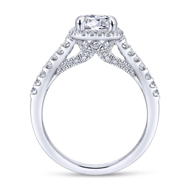 Gabriel & Co. 14k White Gold Entwined Halo Engagement Ring