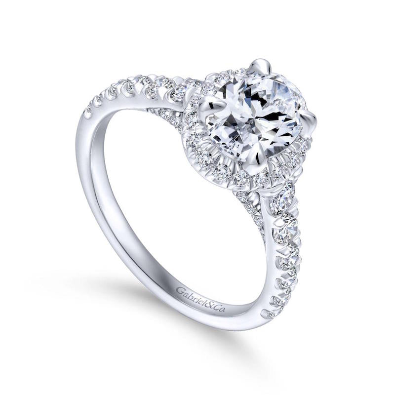 Gabriel & Co. 14k White Gold Entwined Halo Engagement Ring