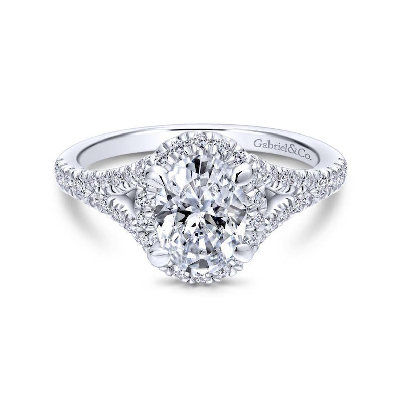 Gabriel & Co. 14k White Gold Entwined Halo Engagement Ring