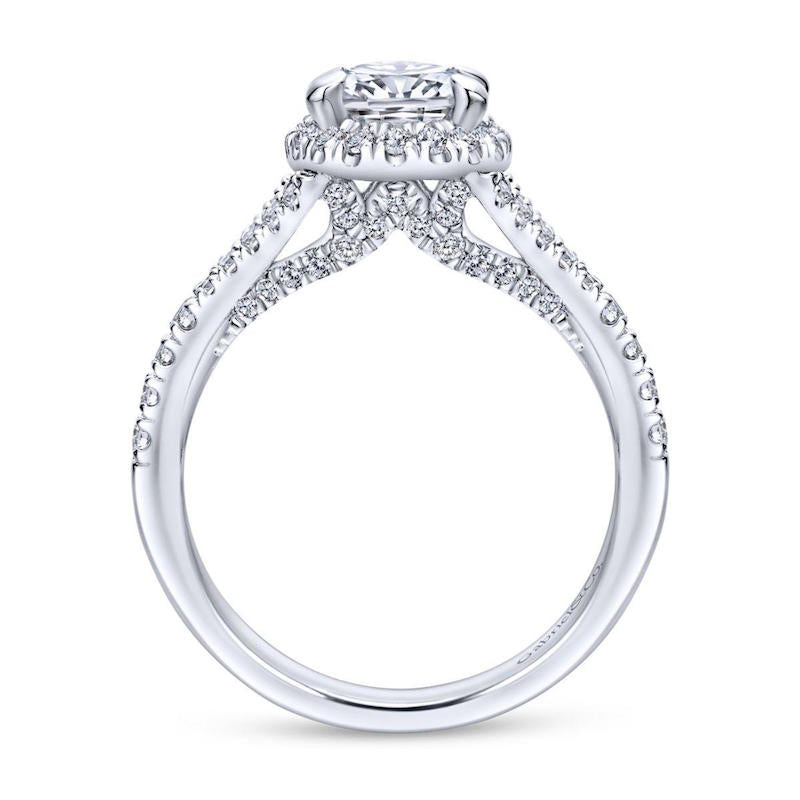 Gabriel & Co. 14k White Gold Entwined Halo Engagement Ring