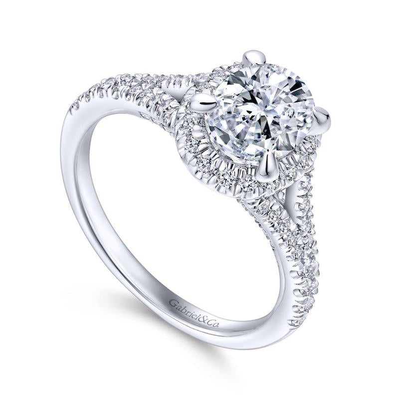 Gabriel & Co. 14k White Gold Entwined Halo Engagement Ring