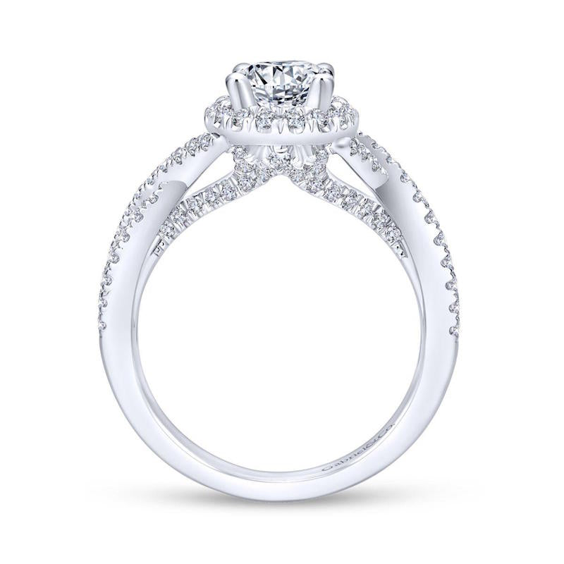 Gabriel & Co. 14k White Gold Entwined Halo Engagement Ring