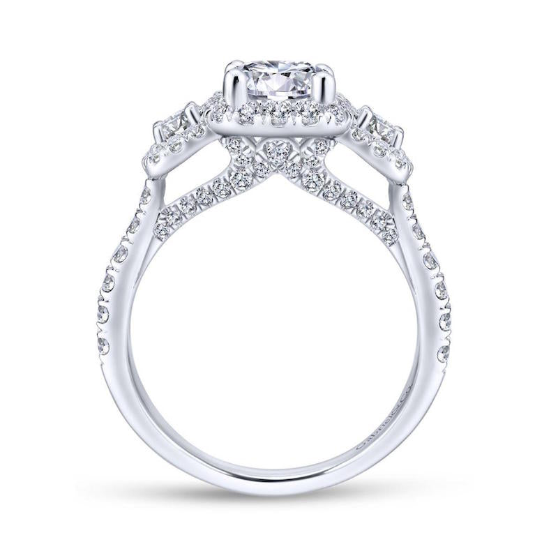 Gabriel & Co. 14k White Gold Entwined Halo Engagement Ring