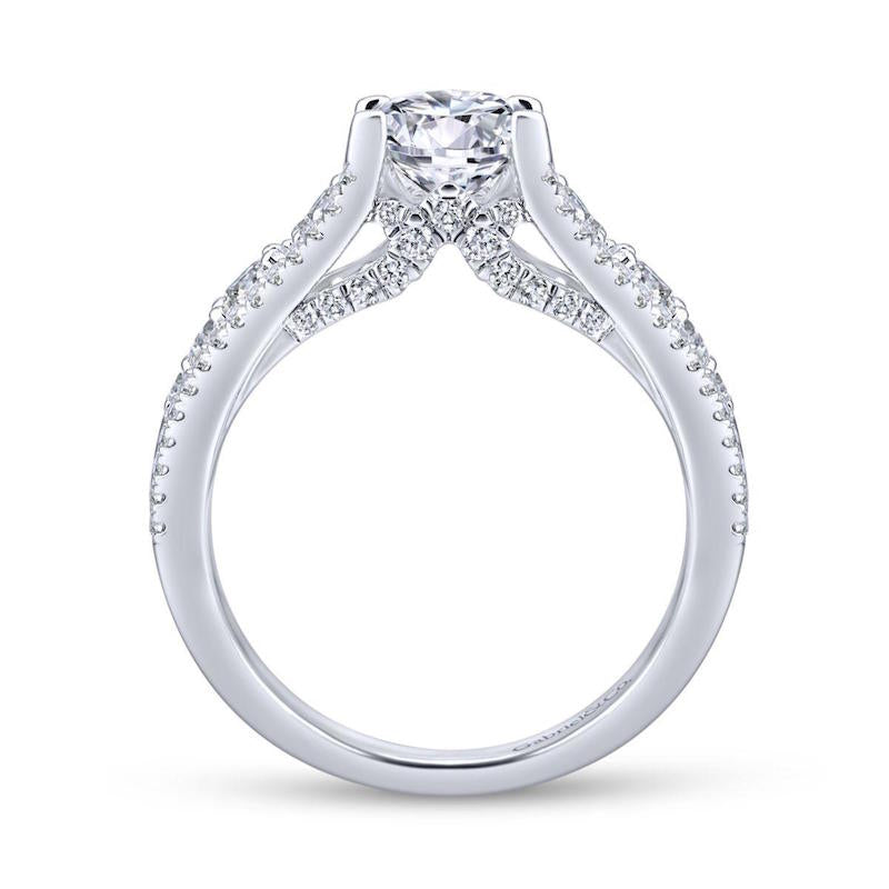 Gabriel & Co. 14k White Gold Entwined Straight Engagement Ring