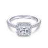 Gabriel & Co. 14k White Gold Contemporary Halo Engagement Ring