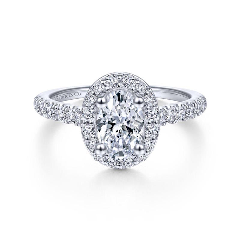 Gabriel & Co. 14k White Gold Contemporary Halo Engagement Ring