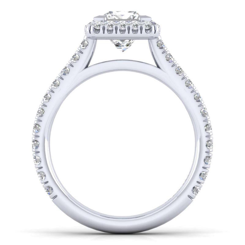 Gabriel & Co. 14k White Gold Contemporary Halo Engagement Ring