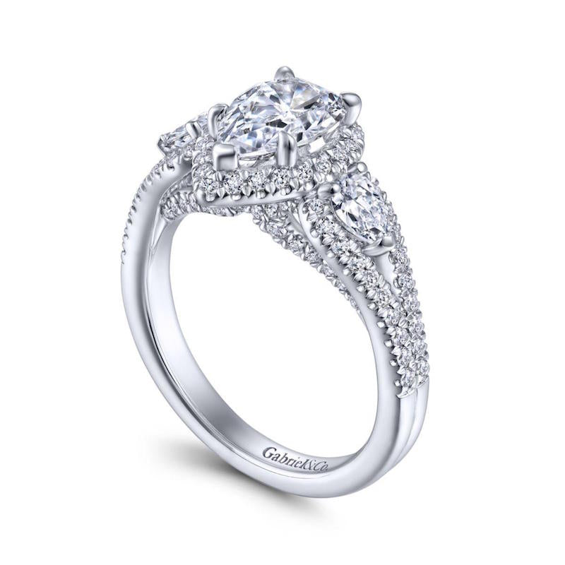 Gabriel & Co. 14k White Gold Entwined Halo Engagement Ring