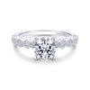 Gabriel & Co. 14k White Gold Victorian Straight Engagement Ring