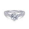 Gabriel & Co. 14k White Gold Victorian Straight Engagement Ring