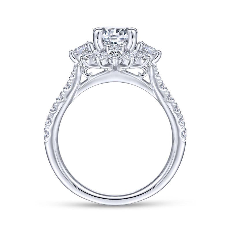 Gabriel & Co. 14k White Gold Starlight Halo Engagement Ring