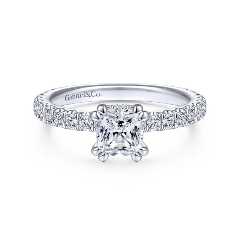 Gabriel & Co. 14k White Gold Contemporary Straight Engagement Ring