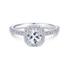 Gabriel & Co. 14k White Gold Contemporary Halo Engagement Ring