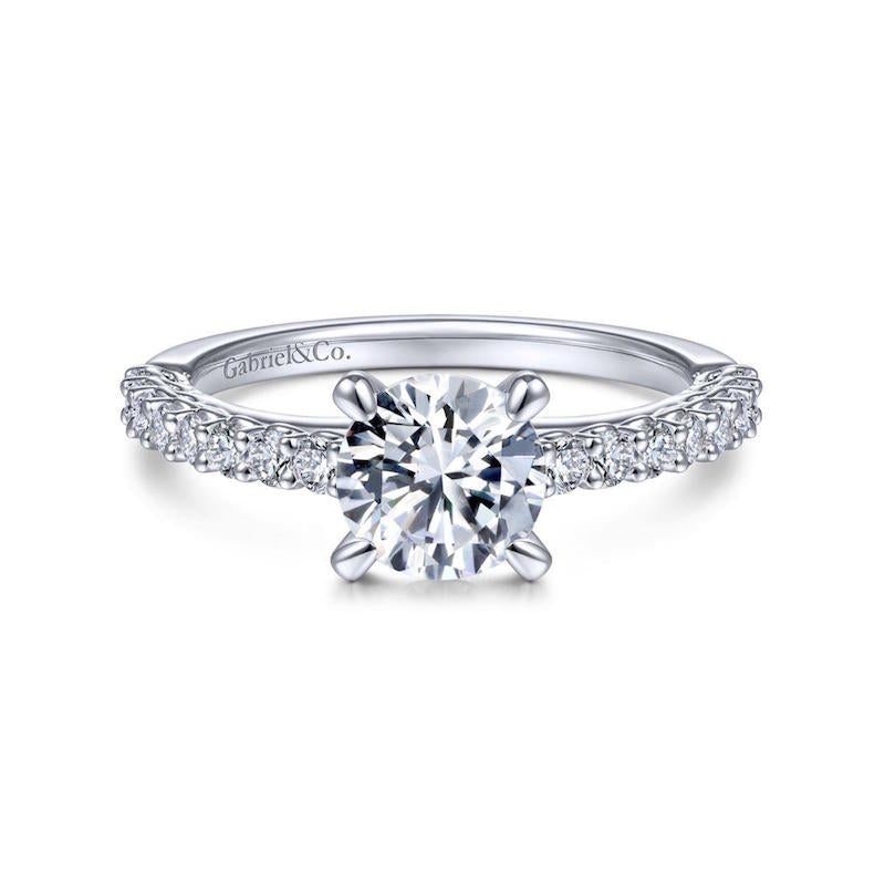 Gabriel & Co. 14k White Gold Classic Straight Engagement Ring