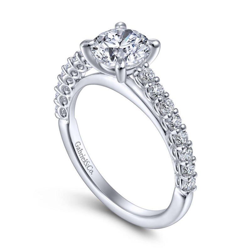 Gabriel & Co. 14k White Gold Classic Straight Engagement Ring