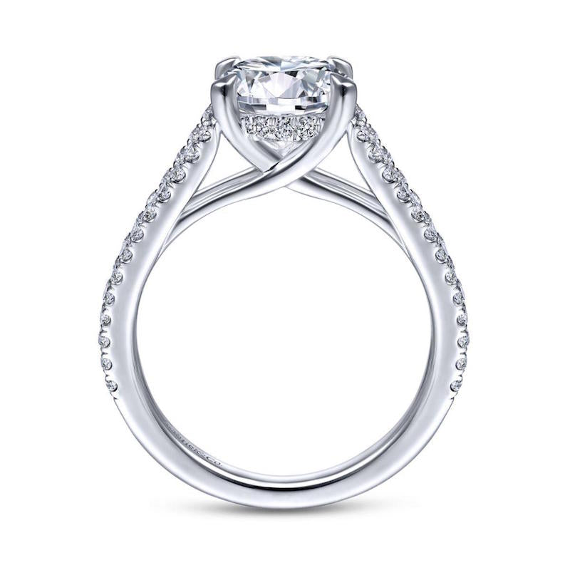 Gabriel & Co. 14k White Gold Contemporary Split Shank Engagement Ring