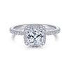 Gabriel & Co. 14k White Gold Contemporary Halo Engagement Ring