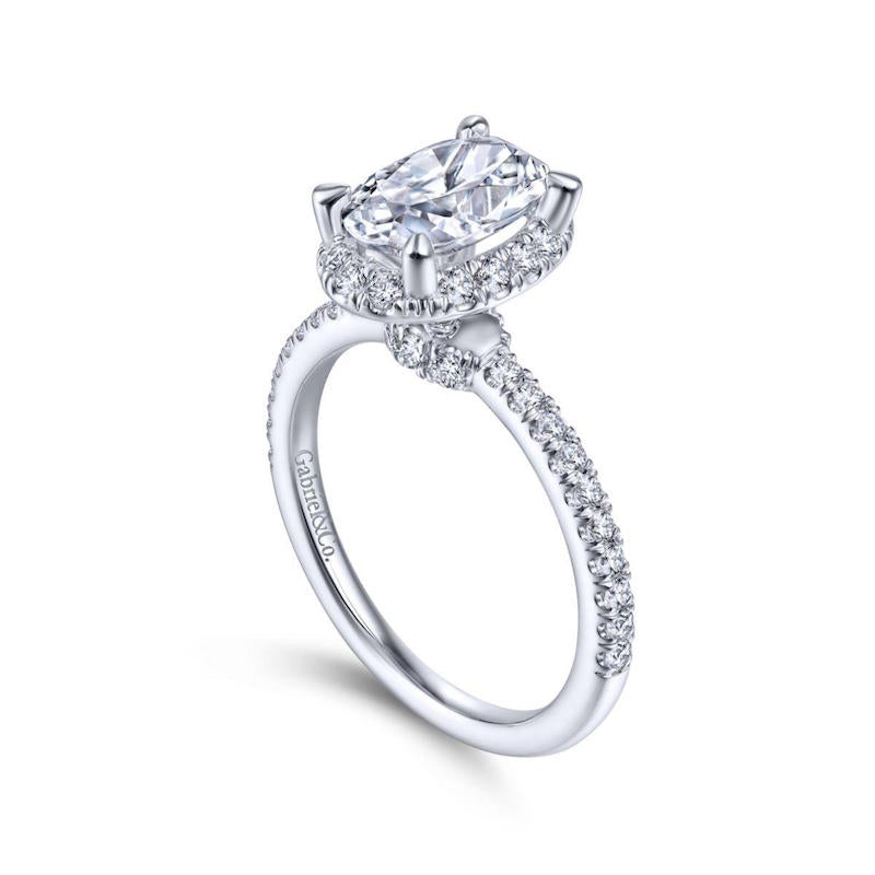 Gabriel & Co. 14k White Gold Contemporary Halo Engagement Ring