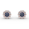 Fana Shared Prong Sapphire and Diamond Stud Earrings