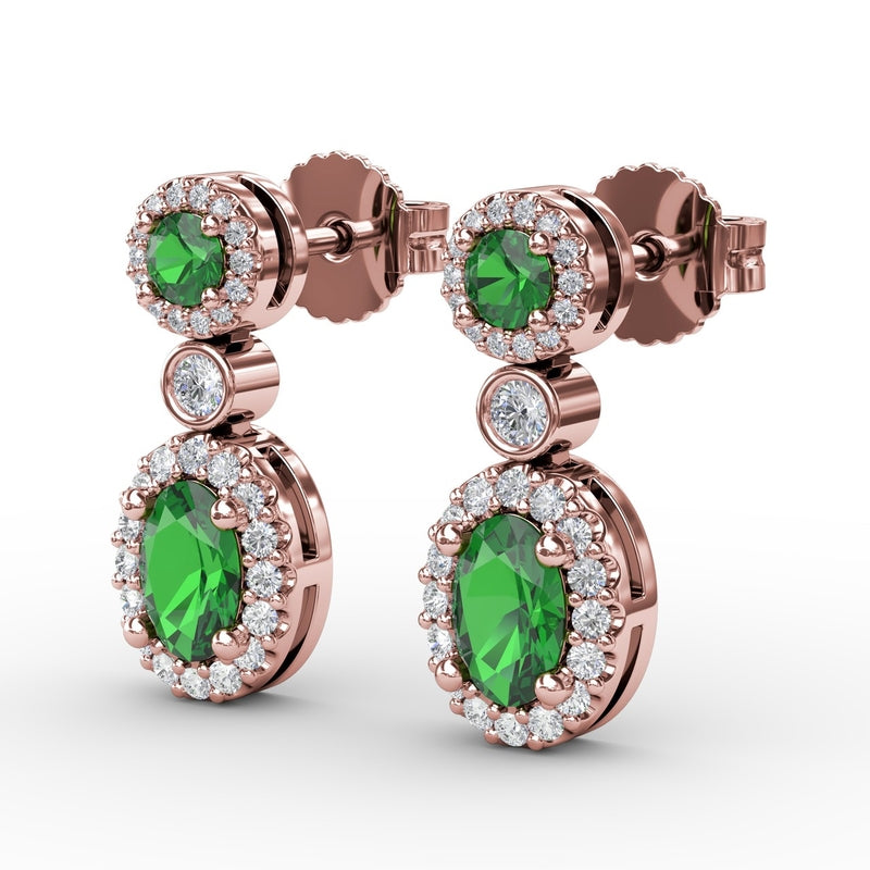 Fana Set the Scene Emerald and Diamond Dangle Earrings