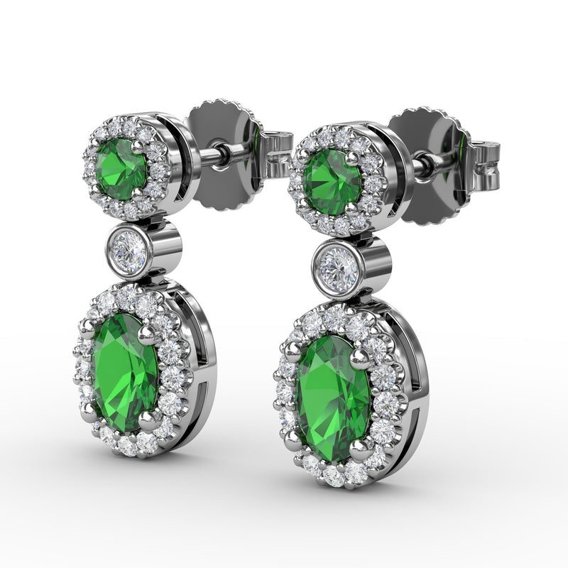 Fana Set the Scene Emerald and Diamond Dangle Earrings