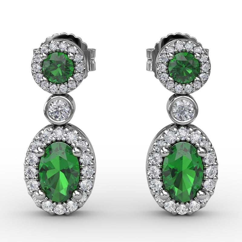 Fana Set the Scene Emerald and Diamond Dangle Earrings
