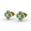 Fana Endless Bliss Emerald and Diamond Cluster Studs