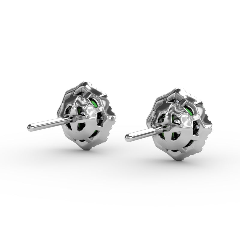 Fana Striking Emerald and Diamond Stud Earrings