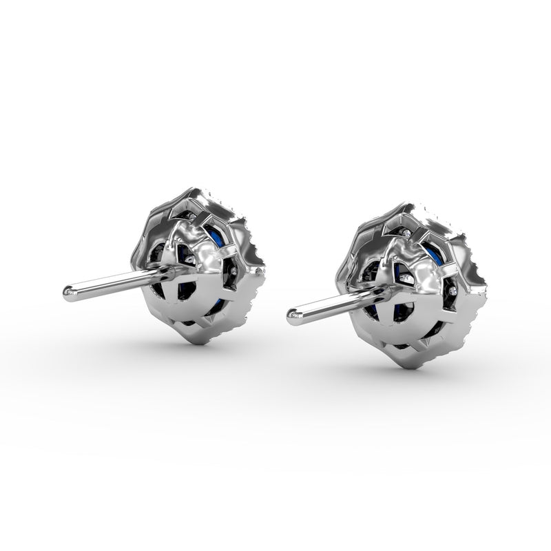 Fana Striking Sapphire and Diamond Stud Earrings