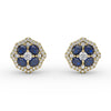 Fana Striking Sapphire and Diamond Stud Earrings