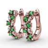 Fana Clustered Emerald and Diamond Earrings