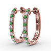 Fana Alternaing Emerald and Diamond Hoop Earrings