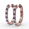 Fana Alternaing Sapphire and Diamond Hoop Earrings