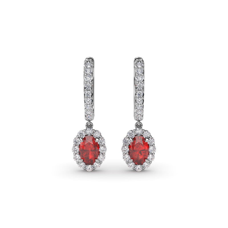 Fana Dazzling Ruby and Diamond Drop Earrings